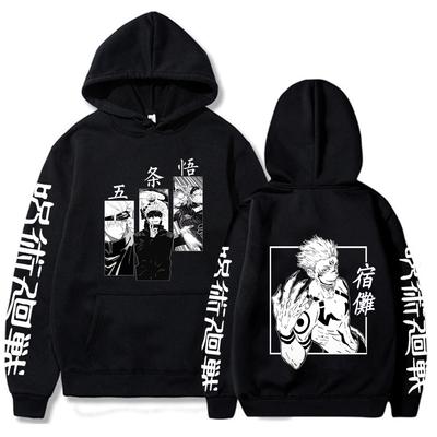 Anime Jujutsu Kaisen Mikiny Pánské Mikina Satoru Gojo Potisk Podzim Zima Harajuku Mikina s kapucí Streetwear s kapucí