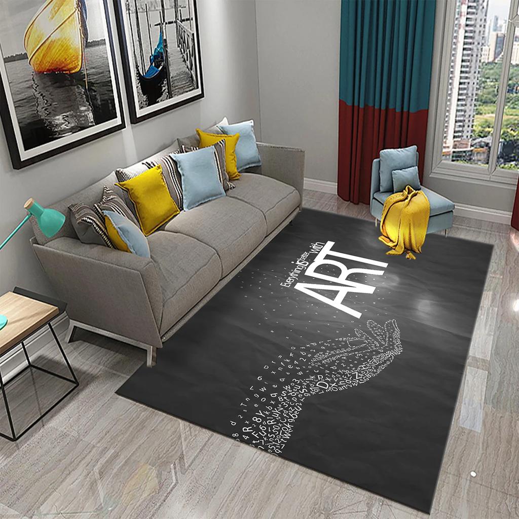 3D Letter Art Carpet Kitchen Bathroom Entrance Door Anti-Slip Mat Carpet Doormat Living Room Bedroom Home Decor Floor Mats Rug