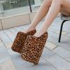 Fashion Geisha Hanakui Performs Reverse String Fashion Ladies Wedge Oversized Heels Leopard Suede Platform Shoes