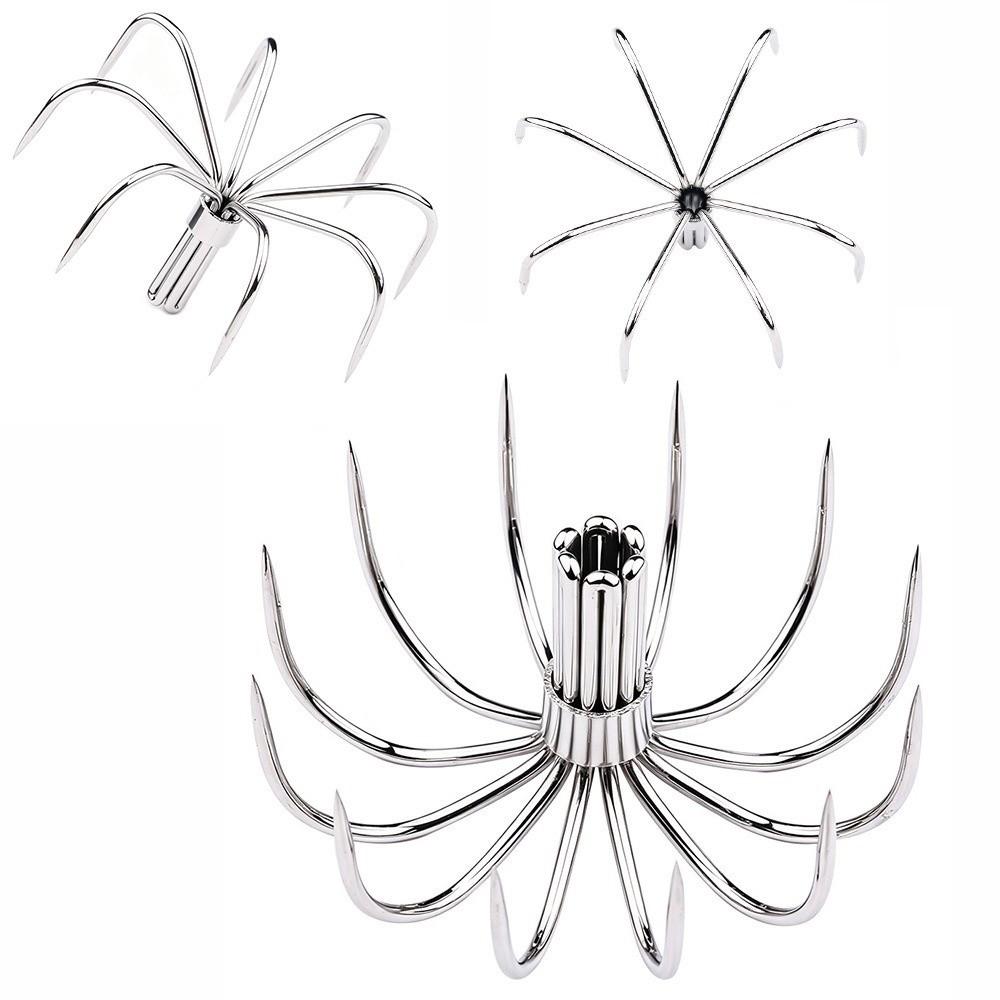 10pcs Pack Stainless Steel Squid Fishing Hooks 12 Claws Umbrella Needle Hooks  Octopus Lure Making