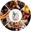 Glass Tea Cup 300ml Bird and Flower Pattern Water Mug Glass Tea Mug for Cafe Home Birthday Party Wedding Whiskey Kitchen Bar