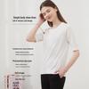 Women's Mulberry Silk Blend Crew Neck 5-Sleeve T-Shirt