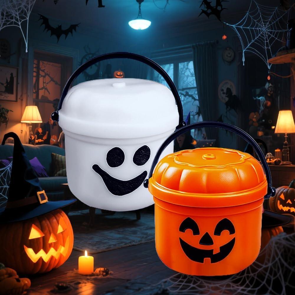 Spooky Demon Halloween Mini Boo Bucket With Handles Party Halloween Nostalgia Buckets Plastic Trick or Treat Buckets
