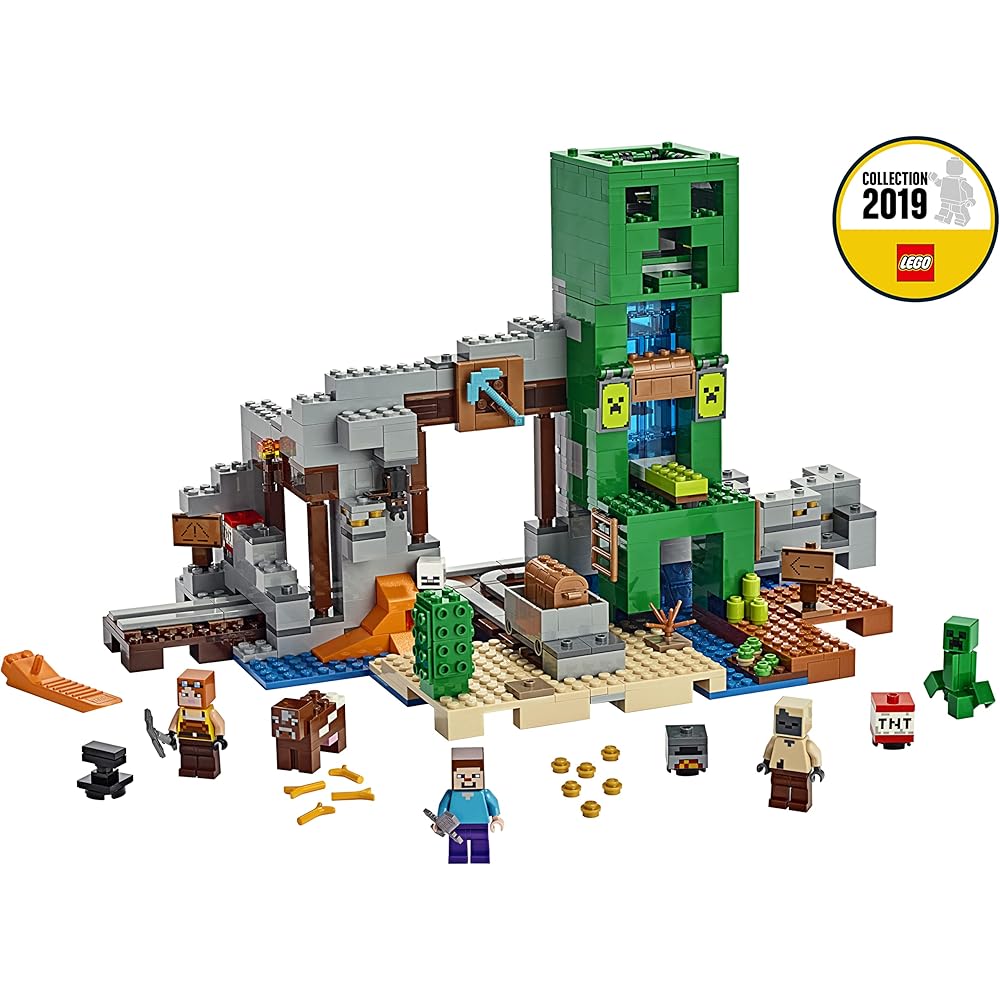 LEGO Minecraft Creeper Statue Mining Set 21155 Building Blocks Toy for Kids