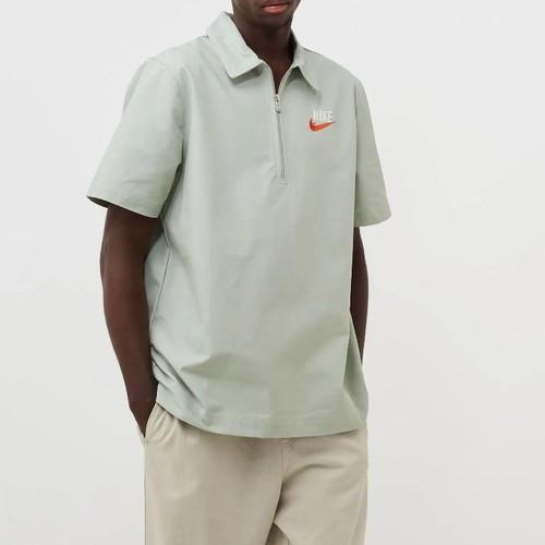 Nike Half-Zip Solid Color Short-Sleeve T-Shirt Polo for Men in Water Blue