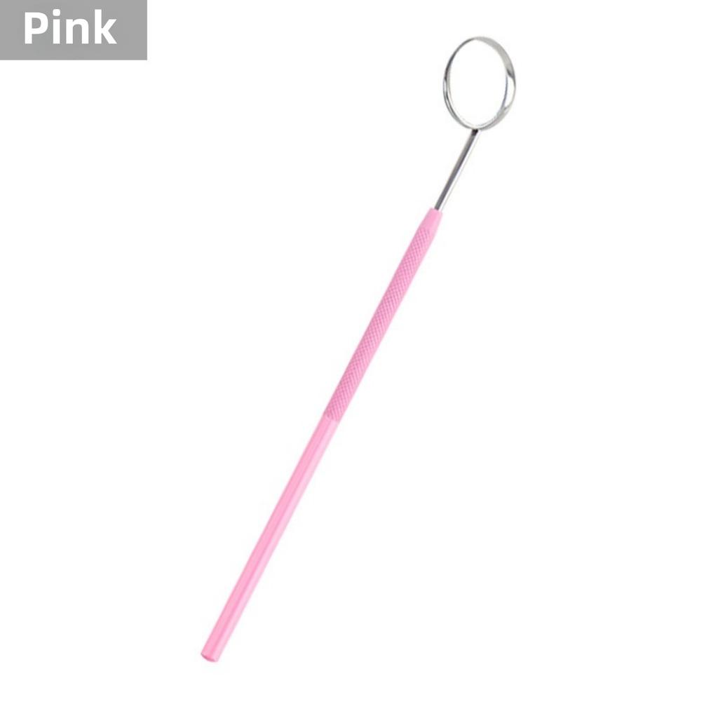 Tandlaboratorium Munsspegel Reflektor Odontoskop Multifunktionell Kontroll av Munnen Avtagbart Handtag i Rostfritt Stål 8 Färger