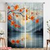 2pcs 2D Flat Printing Curtains Modern Abstract Mountain Flowers (2) Fabric Without Electricity All Season Party & Holiday Decor
