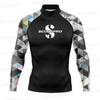 SCUBAPRO Uomo UPF 50 Manica Lunga Rash Guard Maglietta da Nuoto Surf Subacquea Estate Spiaggia Sport Acquatici