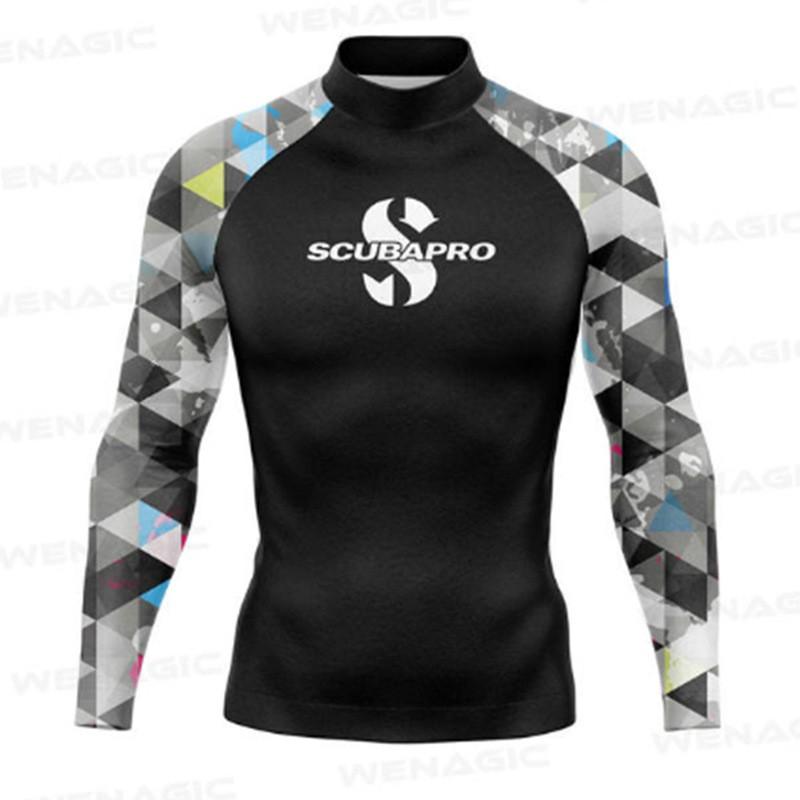 SCUBAPRO Uomo UPF 50 Manica Lunga Rash Guard Maglietta da Nuoto Surf Subacquea Estate Spiaggia Sport Acquatici