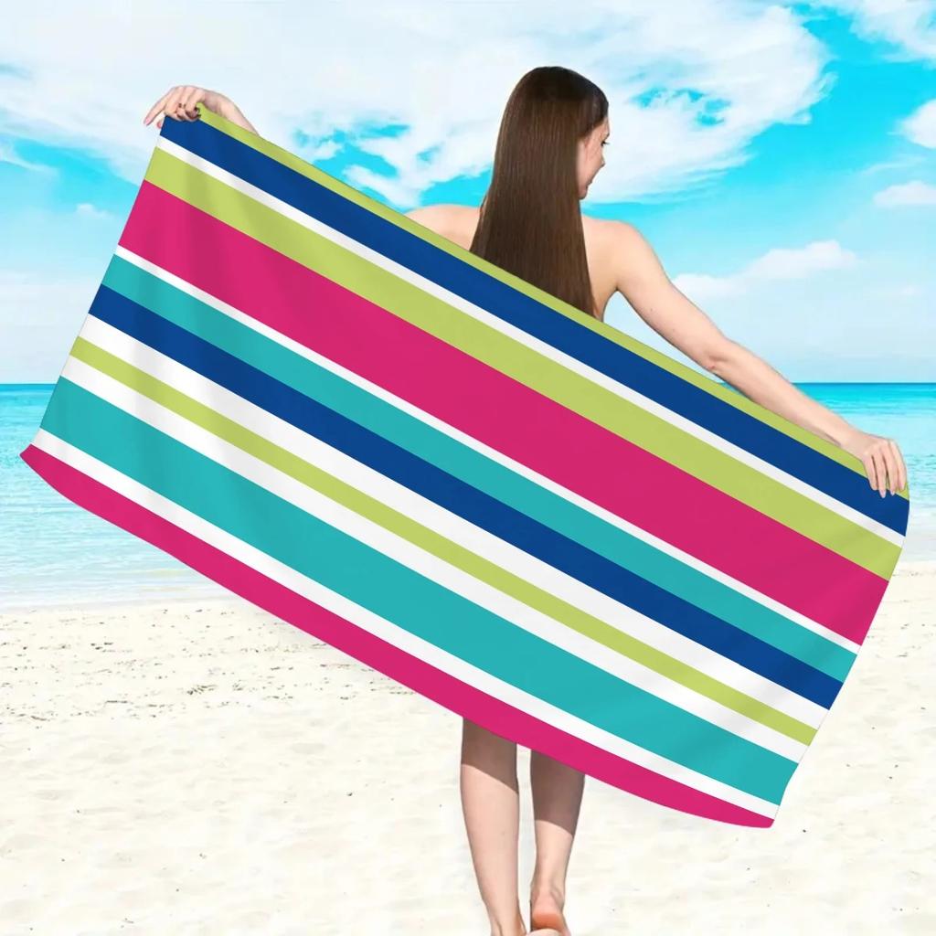Nautical Anchor Beach Towel 2D Flat Printed Peach Skin Bath Towel Soft Quick Dry For Summer Vacation Swimming Pool