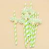 20Pcs Disposable Paper Straws, Hawaiian Palm Tree Party Drink Straws, Cocktail Paper Straws, Green Coconut Summer Decor