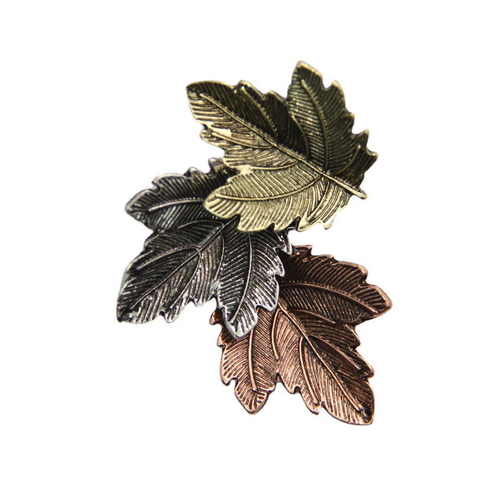 Z28 Retro Three-Color Leaf Brooch, Japanese & Korean Style