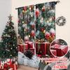 2pcs 2D Flat Printing Christmas Window Curtains Snowflake Tree Gift Versatile 100% Polyester Without Electricity Family Party