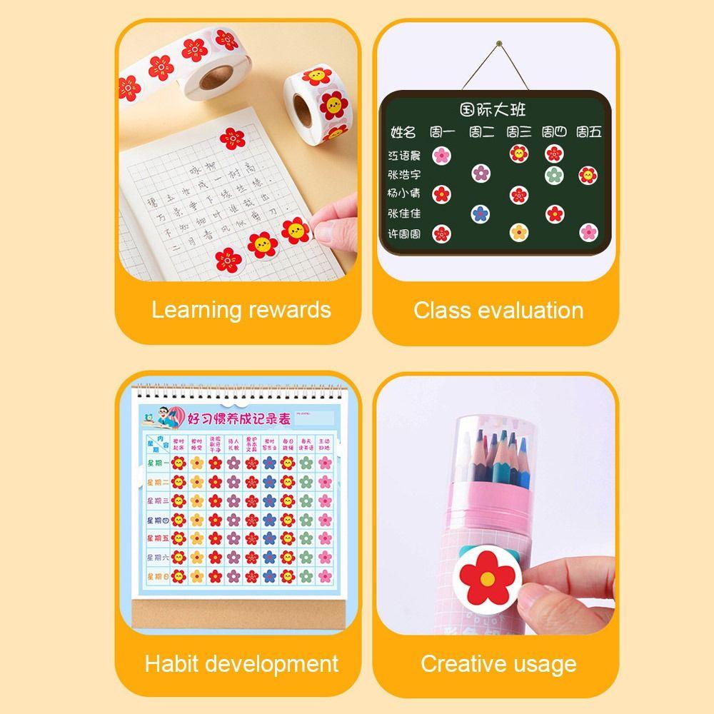 500Pcs/Roll Self-adhesive Praise Stickers Animal Reward Stickers Durable Inspirational Stickers