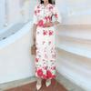 ZANZEA Women 3/4 Sleeve Blouse and Sheath Skirts Floral Print Elegant Two Piece Suit Sets