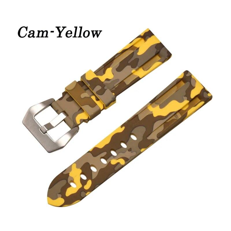 Universal 20mm 22mm 24mm 26mm Silikon Armband Camouflage Gummi Armband Sport Ersatz Uhr Band für männer Handgelenk Band