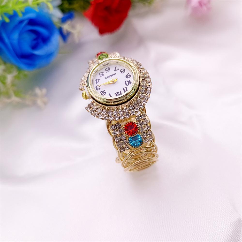 Nuovo Set Orologio e Bracciale a Catena Artiglio Strass da Donna Celebrità