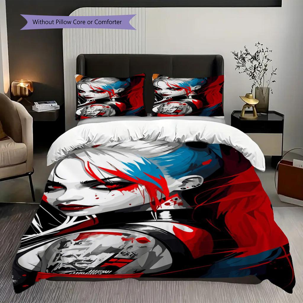 Harley Quinn Chaos Colorful Adventure Bedding 1 Duvet Cover 2 Pillowcase Without Core Christmas Birthday Gift Duvet Cover And Pillowcase