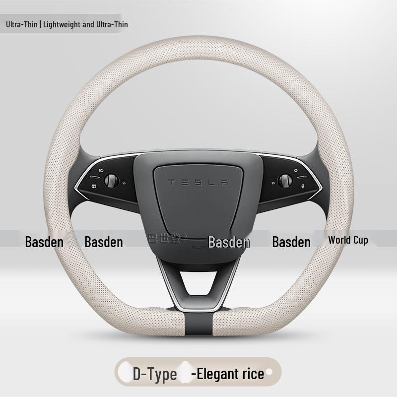 Originele Lederen Stuurwielhoes voor Tesla Model Y, 3, X, S