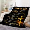 Blanket for Man of God Blanket Large Christian Religious Bedspread Bible Verse Church Event Prayer Covering