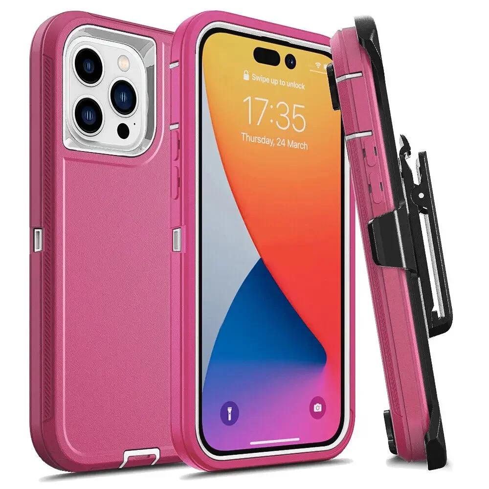 Military Grade Heavy Duty Armor OTT Phone BOX Case for IPhone 17 16 15 14 Plus 13 12 Pro Max Shockproof Belt Clip Holder Cover