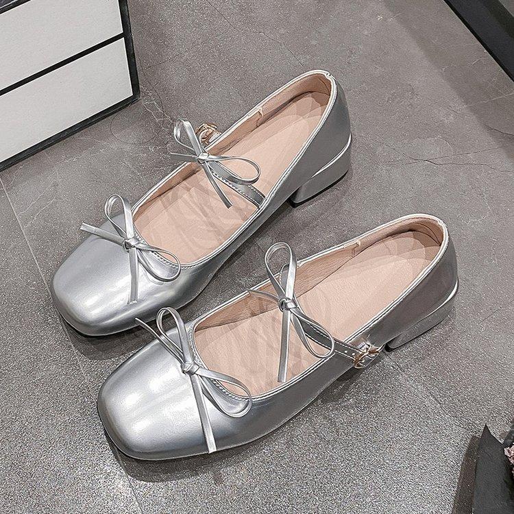 2025 Spring Fashion bowknot High Heel Mary Jane Shoes Women Thick Bottom Square Toes Retro Single Shoes Lolita Party Shoes