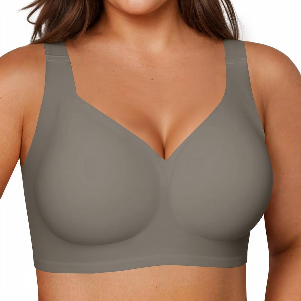 Jelly Bras For Women Soft Wireless Push Up Bra Full Supportive Older Lift Back Coverage