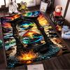 Colorful Fantasy Hourglass Patterned Carpet with Ocean and Sunset Design Suitable for Use As an Anti-slip for Living Room Bedroom Sofas