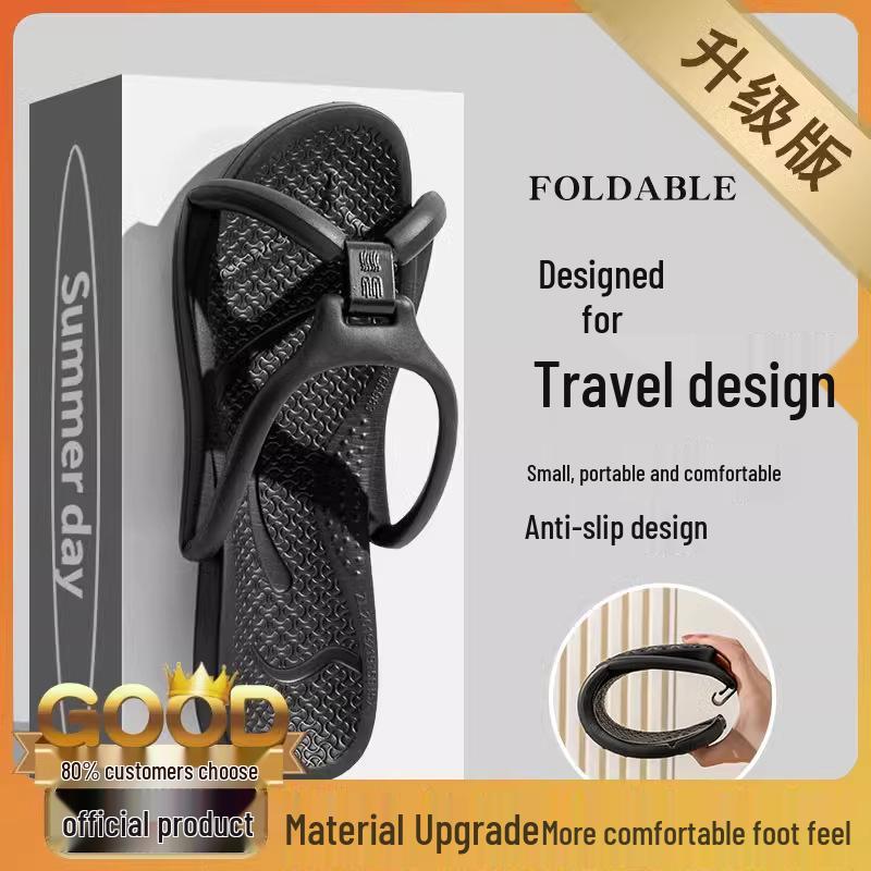 Portable Non-Slip Travel Slippers for Couples - Indoor & Bathroom Use, Easy To Carry