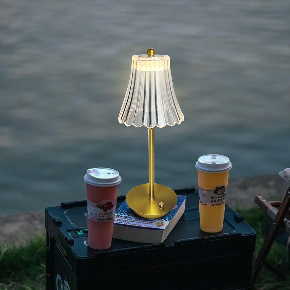 Crystal Table Lamp, Dimmable 3 Colors LED Romantic Diamond Crystal Lamp, Rechargeable Touch Lamp Cordless for Home Decoration