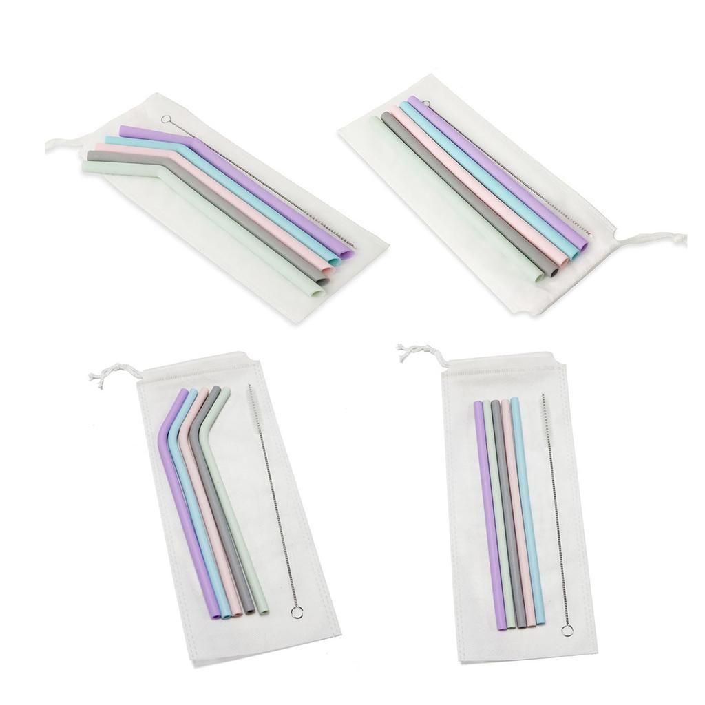 5 Pieces Drinking Straws with Cleaning Brush for Toddlers & Kids Easy To Use