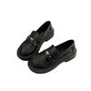 Britischer Stil Retro braune Plateau kleine Lederschuhe Damen 2025 neu Frühling und Herbst vielseitige Ein-Pedal französische Loafer