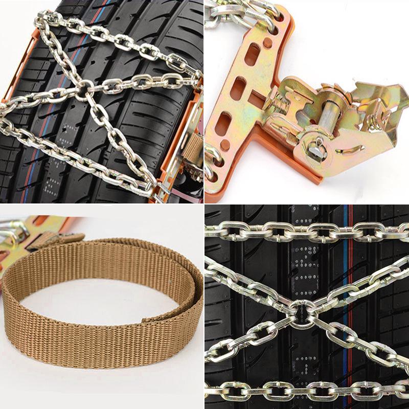 Universal Anti-Skid Tire Chains for Sedans, SUVs, Off-Road Vehicles, and Pickup Trucks