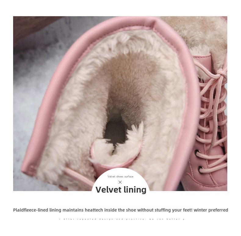Women's Winter Snow Boots: Velvet-Lined, High-Top, Trendy, Warm Outdoor Footwear.