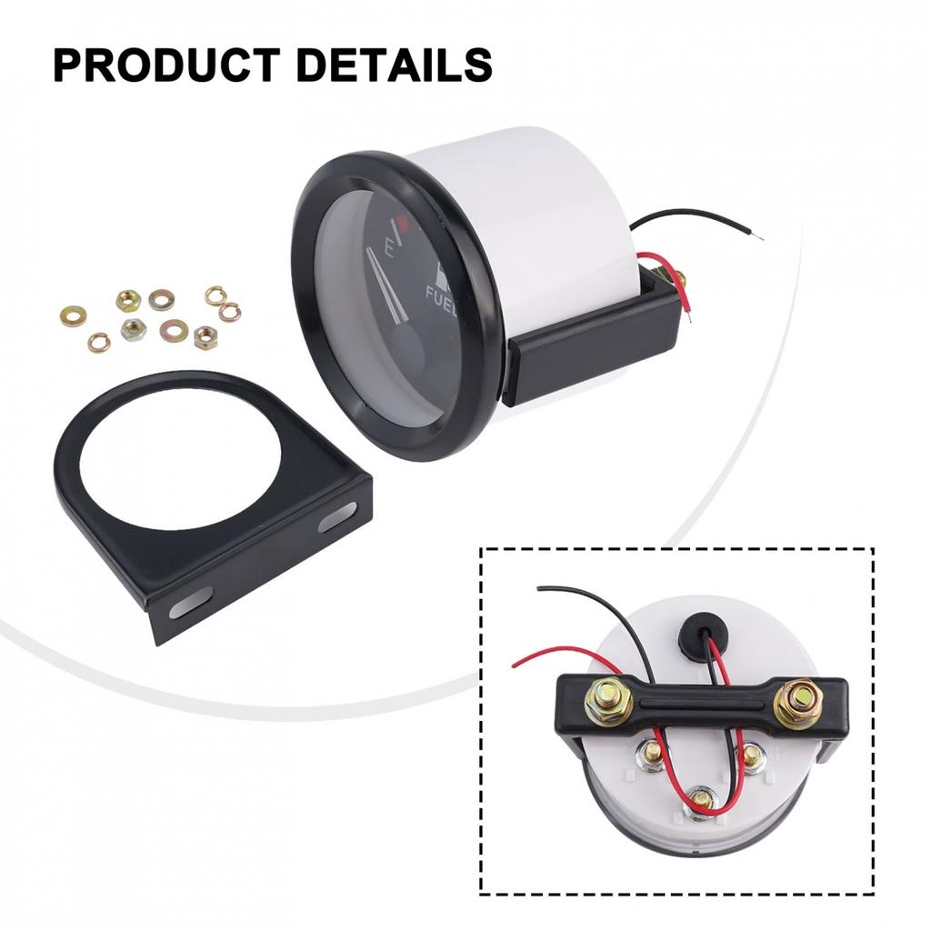Universal Fuel Gauge with LED Backlight Fits 4/6/8 Cylinder Cars 2" Dial High Sensitivity Easy Installation