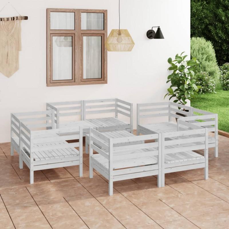 Day and Night - Day and Night Garden Furniture Set 9 Pieces Solid White Pine Wood