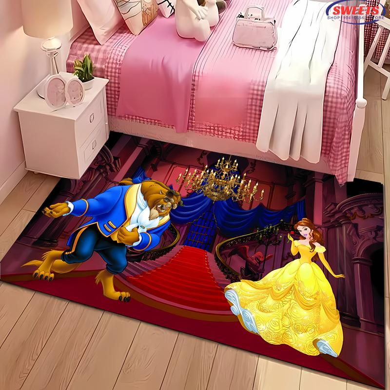 Neue Regale!Disney Belle Prinzessin Teppich, Wohnzimmer Schlafzimmer Bürobereich Kinderzimmer nach Wahl, Rutschfeste Maschinenwaschbare Matte