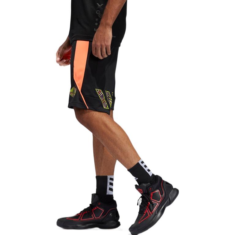 Adidas Logo Print Basketball Shorts Men Bottoms Black FH7726