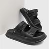 Summer Cool Thick Bottom Stepping On Shit Feeling Casual Velcro Wading Fashion Sandals 371279 Black -J