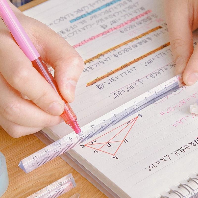 3Pc 15cm Transparent Triangle Ruler Multifunction DIY Drawing Tools School Office Supplies