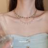 Exotische doppelreihige gestapelte Perlenkette leichte Luxus-High-End-Schlüsselbein-Kette Nischen-Mode-Design Halskettenkette Schmuck