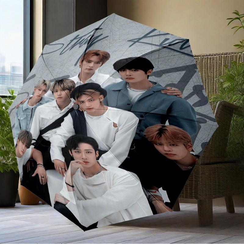 K-pop Group Stray Umbrella Folding umbrella, automatic umbrella 8-Frame for Travel, camping Use Gift for Halloween Christmas