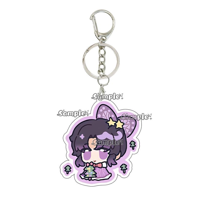 Double-sided Printing Anime Kochou Shinobu Tomioka Giyuu Tanjiro Kamado Nezuko Keychain Acrylic Pendant Charm Fans Gifts Jewelry