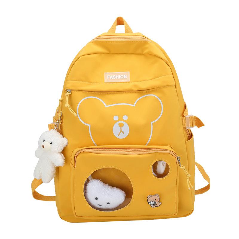 School bag new primary school students candy color student school bag cartoon bear cute college backpack women's casual backpack
