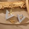 V-Shaped Luxury Earrings: Elegant, Two-Way Design, Fashionable Studs with Unique Versatile Style.