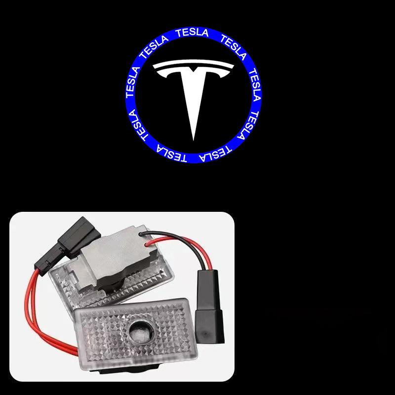 

2PCS LED Car Welcome Door Lights Badge Accessories For Tesla SpaceX Model 3 Highland 2023 Model X Model Y Model S Model Y-Eur 2Pcs&Model 3