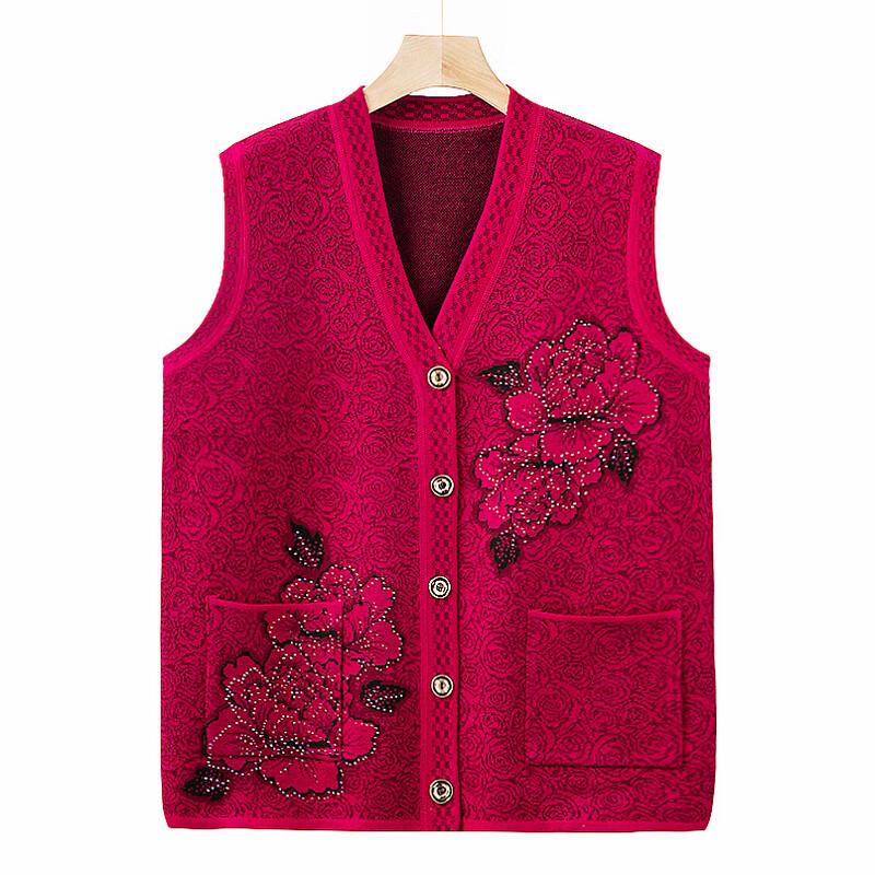 Yalu Mid-Aged & Elderly Women's Knitted Cardigan Vest
