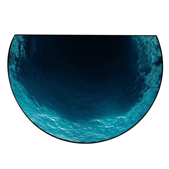 Floor Mat Semicircle Non-Slip Decorative 3D Illusion Realistic Burrow Rug Entryway Living Room Bedroom Fade-Resistant Area Mat