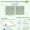 Vintage Floral Botanical Pastel Wallpaper 22.83"X118" Waterproof Wallpaper for Living Room/Bedroom/Bathroom PVC Wall Sticker