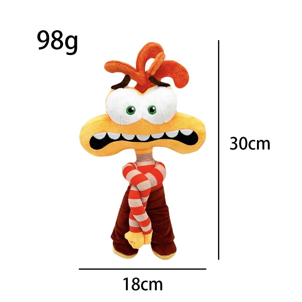 Disney Pixar Inside Out 2 Anxiety Plush Toy 30cm Orange Stuffed Doll with Jibbitz Charm Collectible Gift for Kids